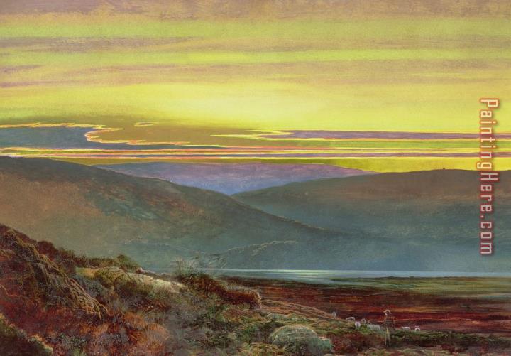 John Atkinson Grimshaw A Lake Landscape At Sunset